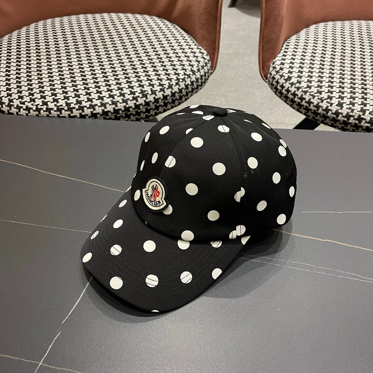 Moncler Cotton Polka Dot Baseball Cap Hat 512509