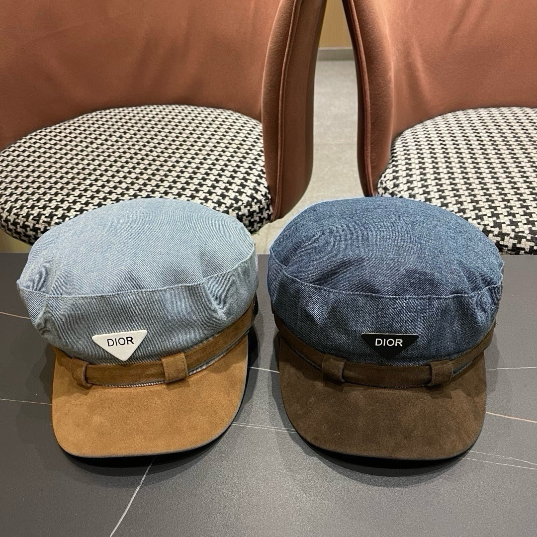 Dior Washed Denim Retro Newsboy Beret 447854