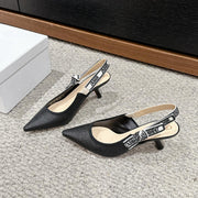 cd slingback 65 black raffia lambskin