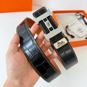 HM Constance Belt 38mm Black Brown Cowhide Gold Buckle 620048