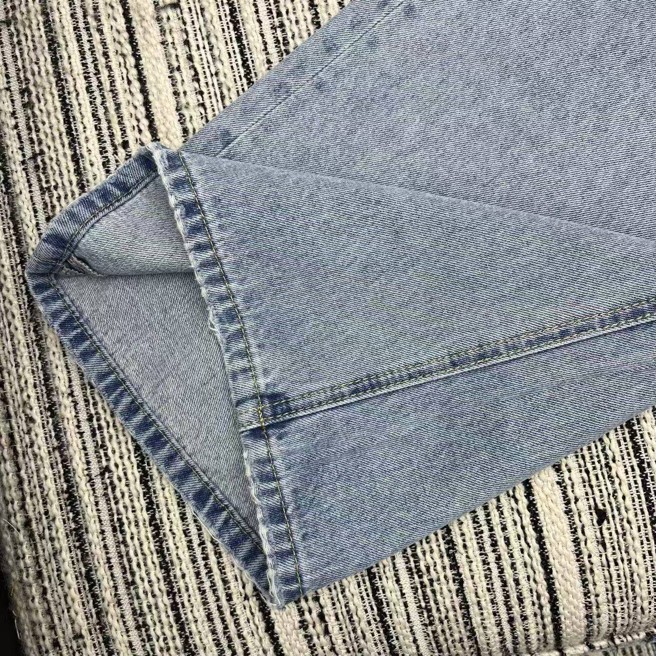 Chanel 2026 Jeans With Diamond-patterned Double C Logo Light Blue Cotton 729528
