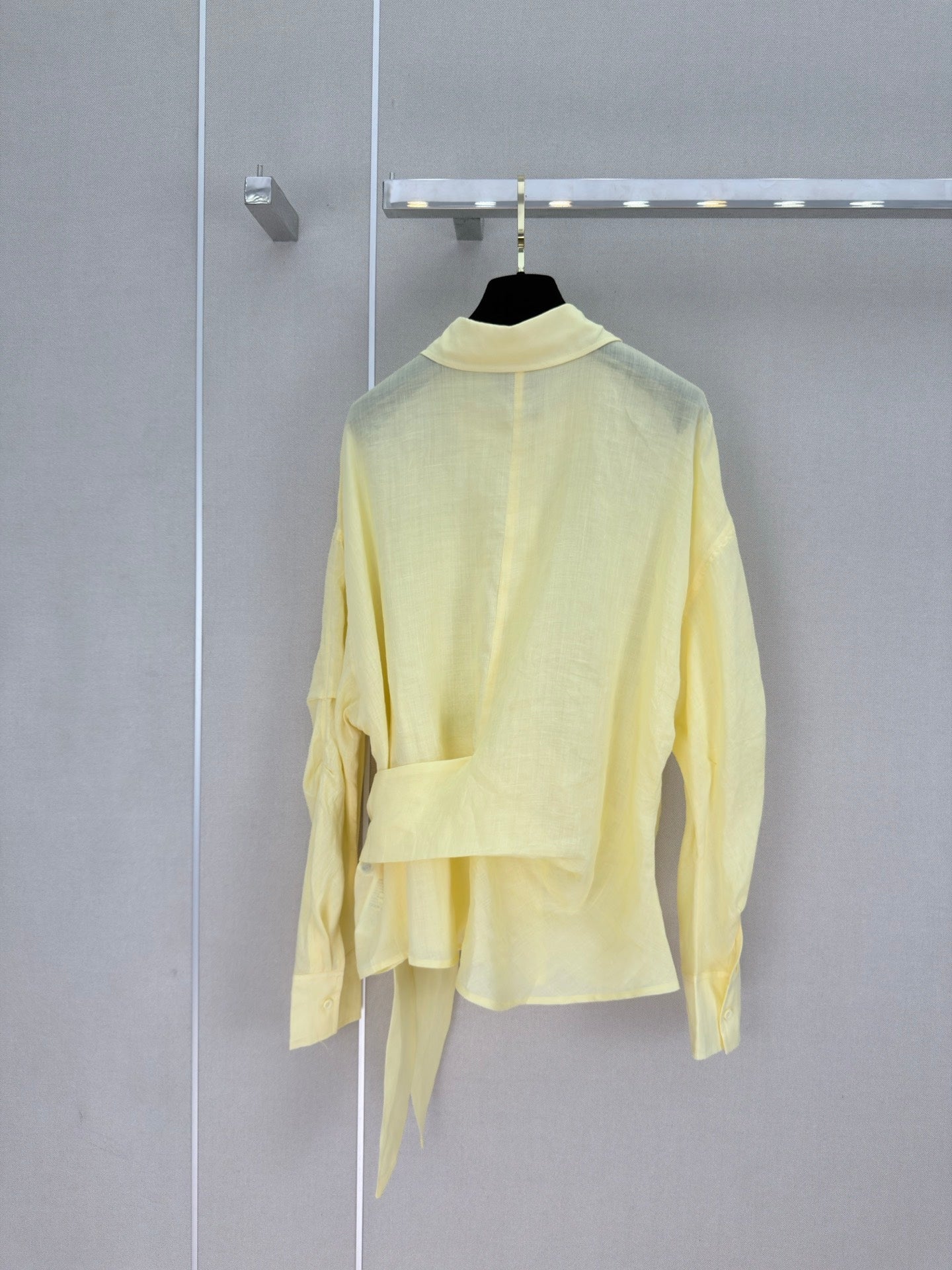 Chanel 2026 Collared Long-sleeved Shirt Yellow Cotton 358050