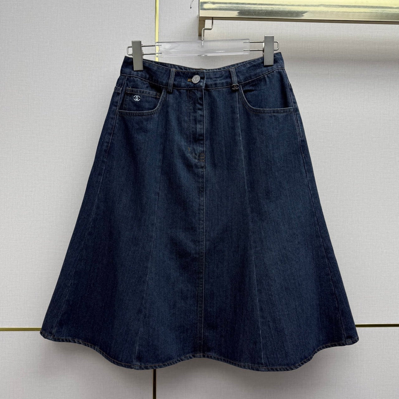 Chanel 2026 Denim Skirt Blue Cotton 771511