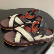 LP  Sandal Beige Brown Cowhide 312168
