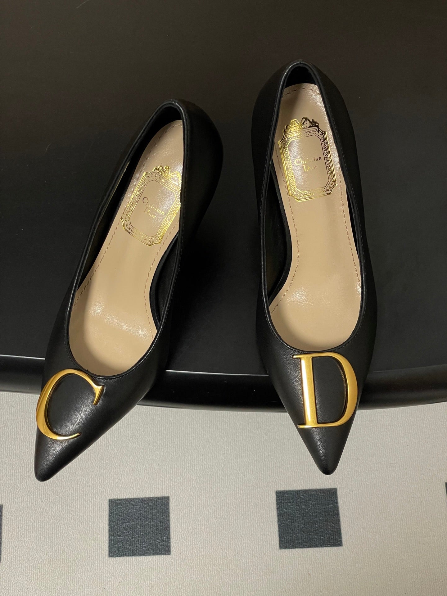 CD 26 High-Heeled 85 Pumps Black Cowhide 593593