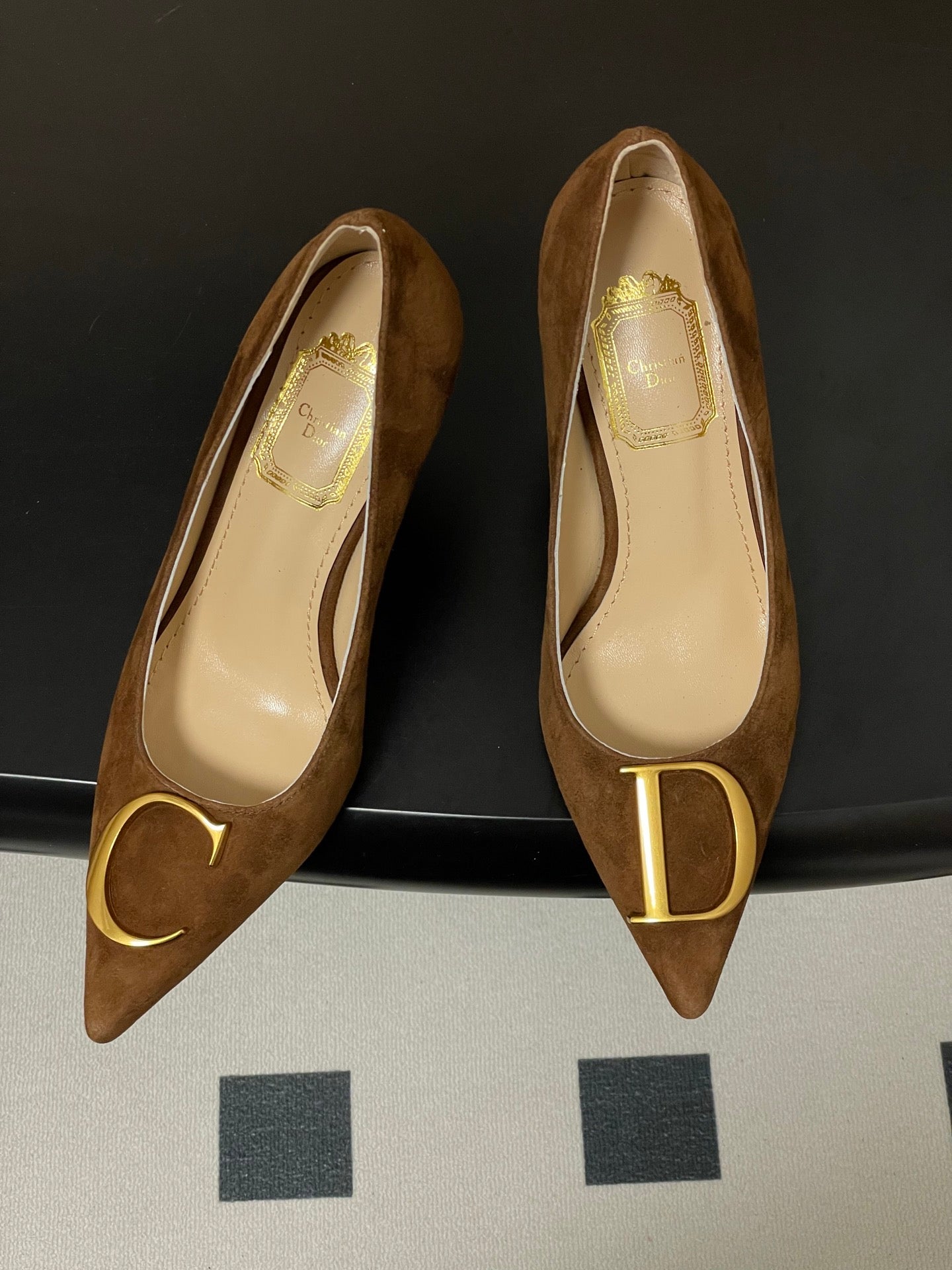 CD 26 High-Heeled 85 Pumps Brown Suede 593595