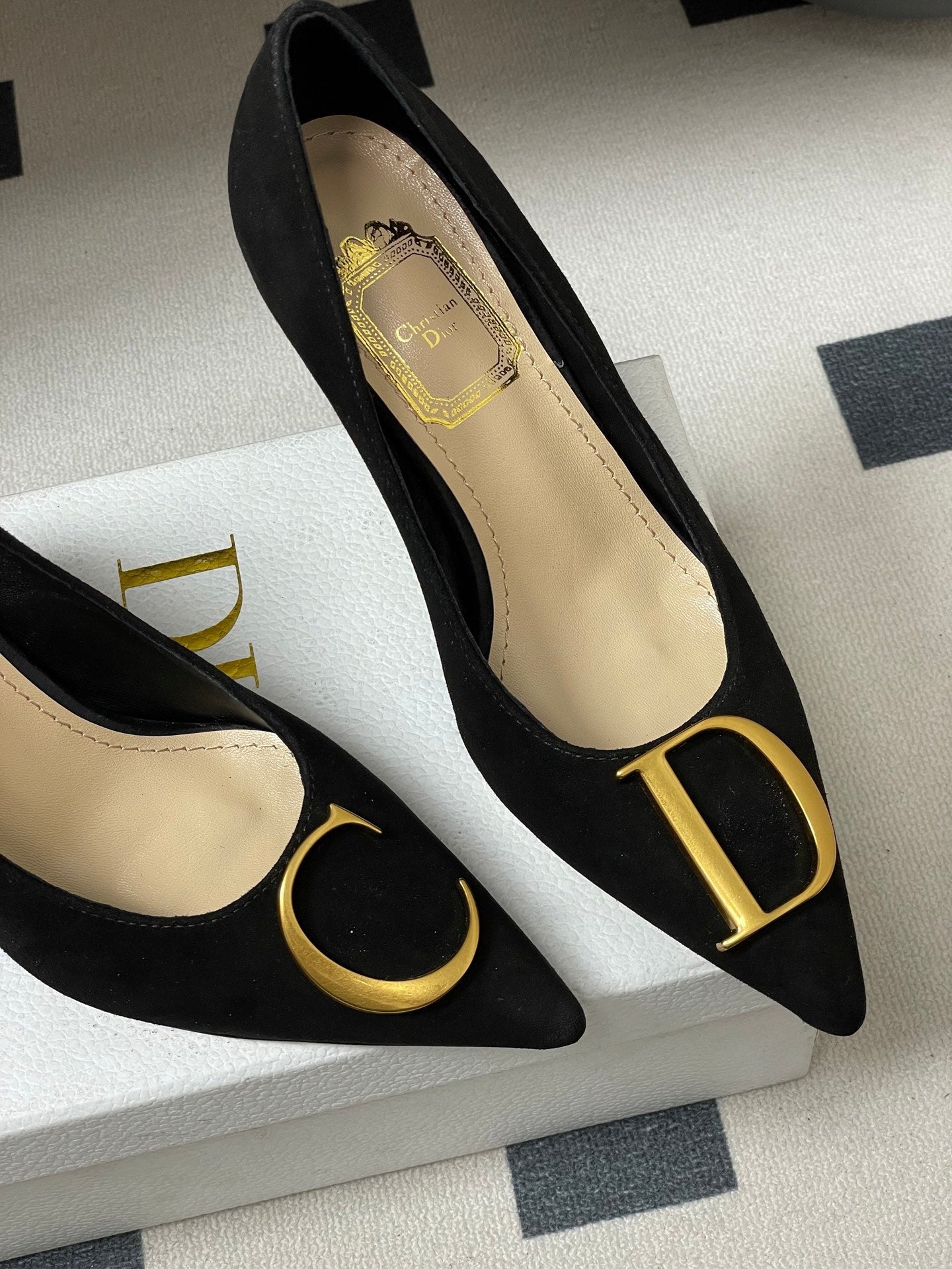 CD 26 High-Heeled 85 Pumps Black Suede 593596