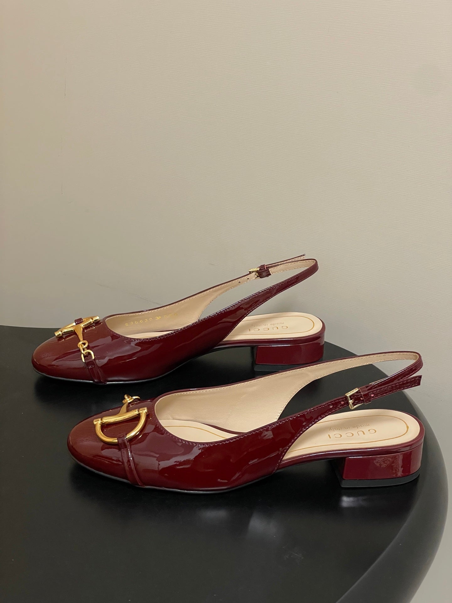 GG 26ss Big D Half HorseBit Mary Jane Dark Red Patent Leather 593501