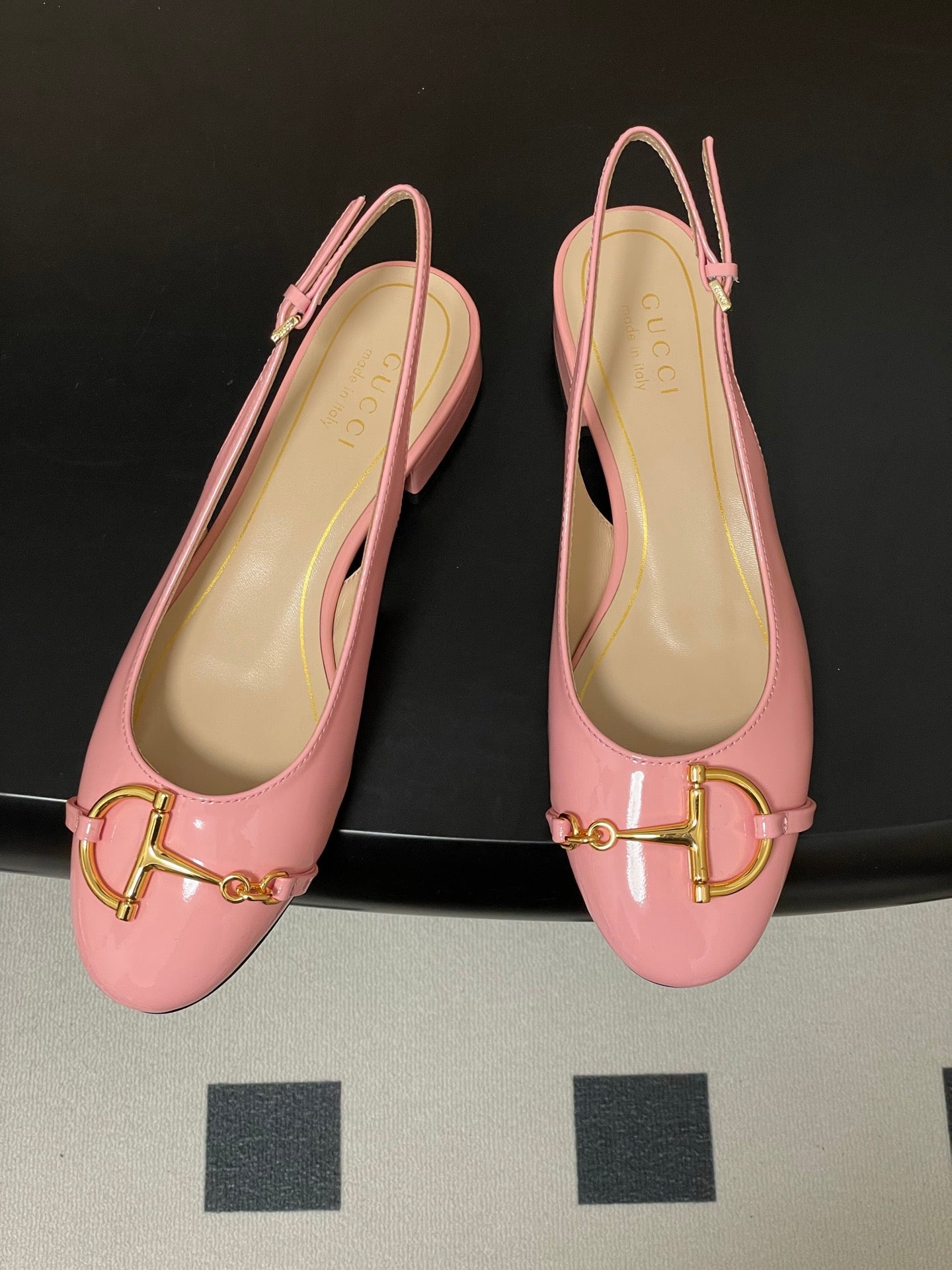 GG 26ss Big D Half HorseBit Mary Jane Pink Patent Leather 593502