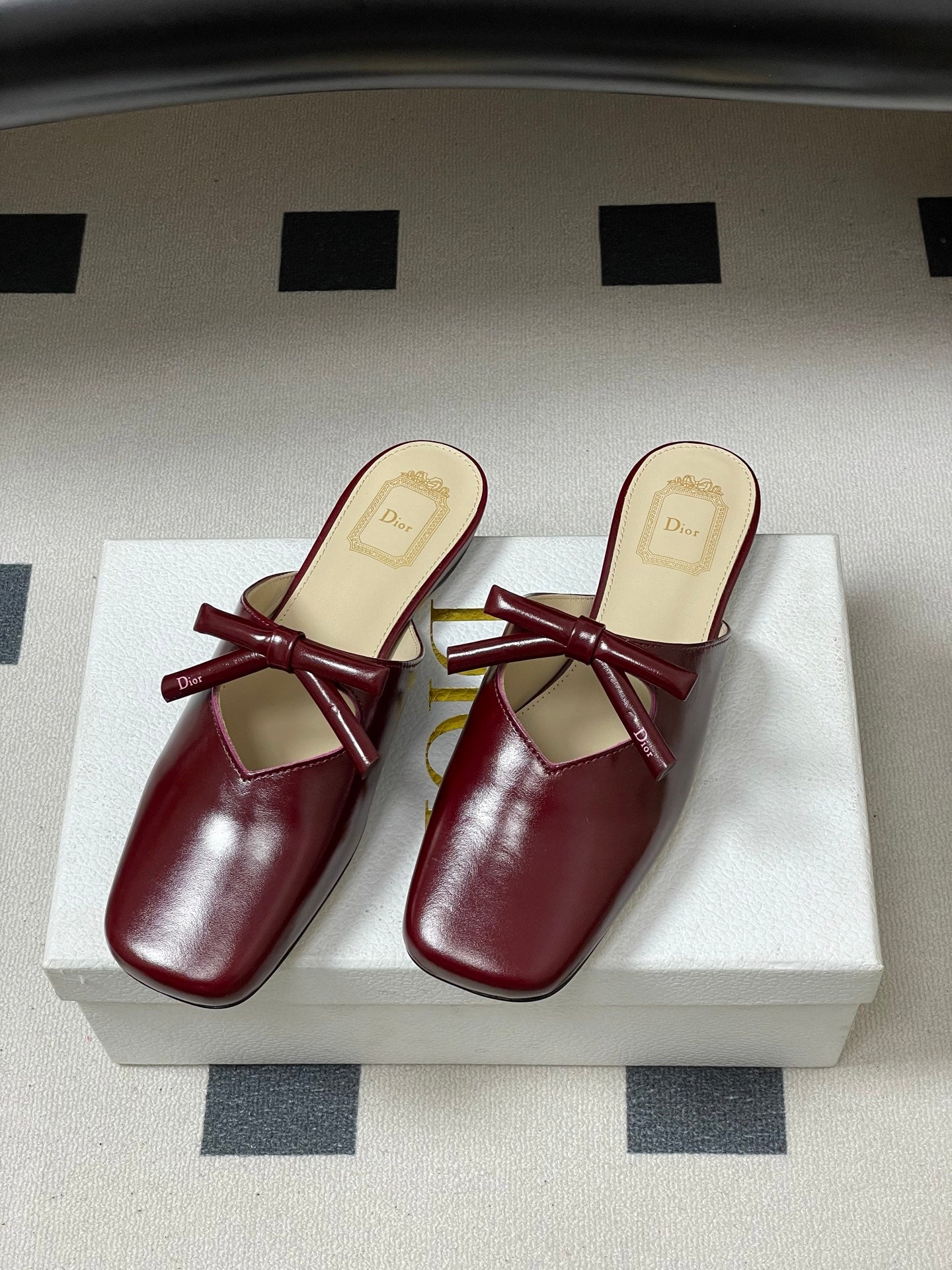 CD 26 Flat Mule Burgundy Patent Cowhide 593598