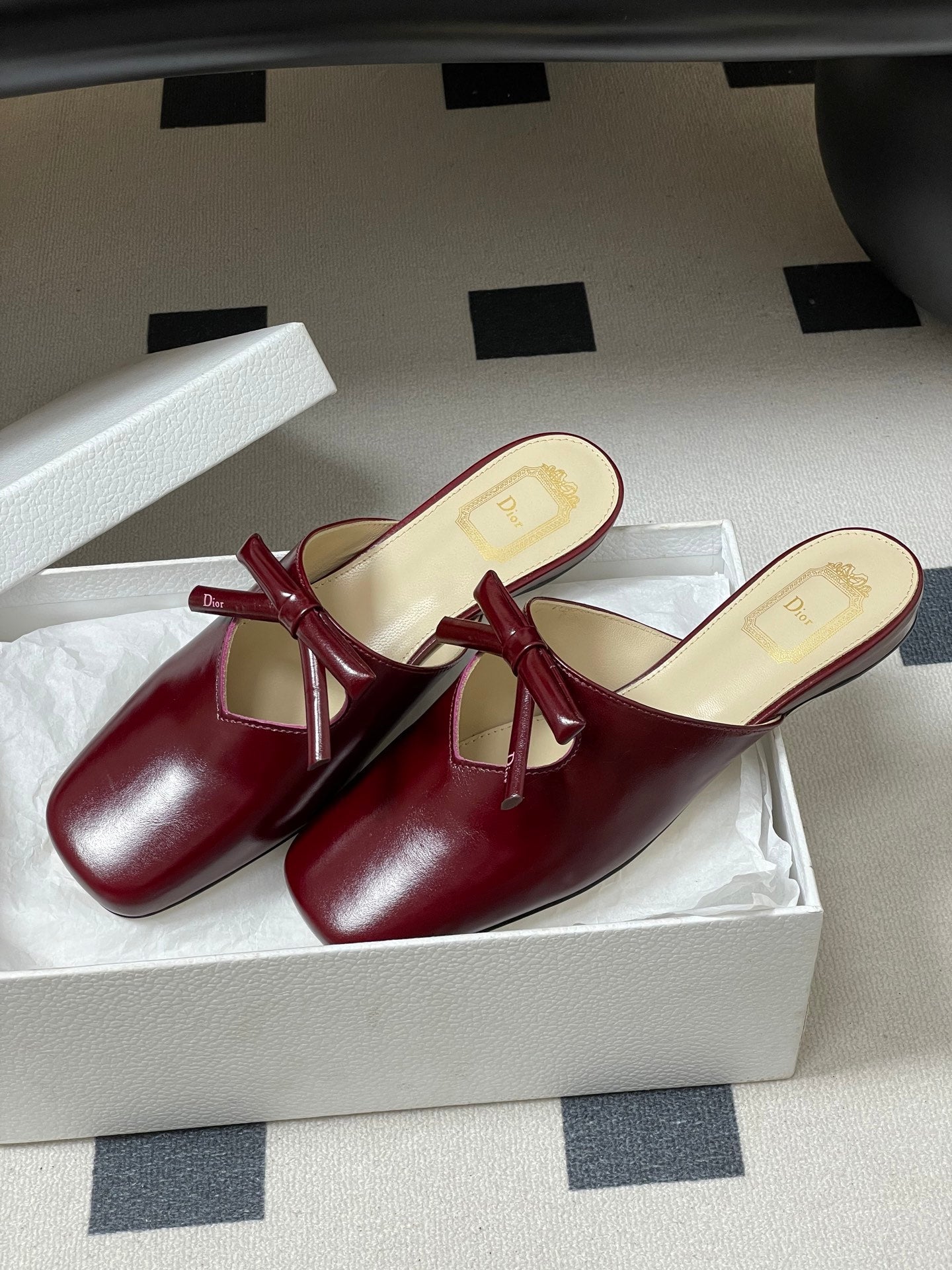 CD 26 Flat Mule Burgundy Patent Cowhide 593598