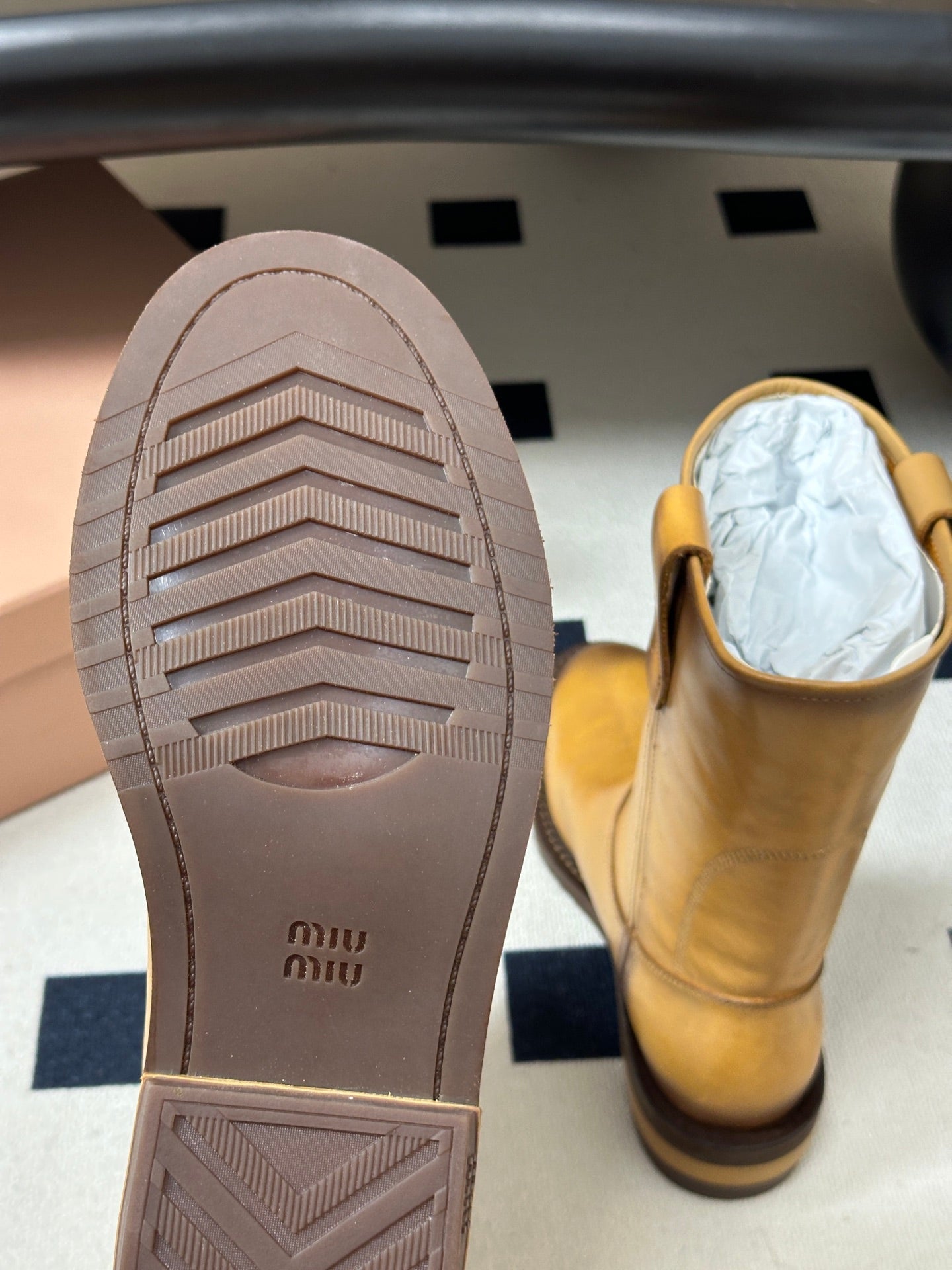 Miu Miu 2026 Foule Mid-Calf Boots Cowhide 994108