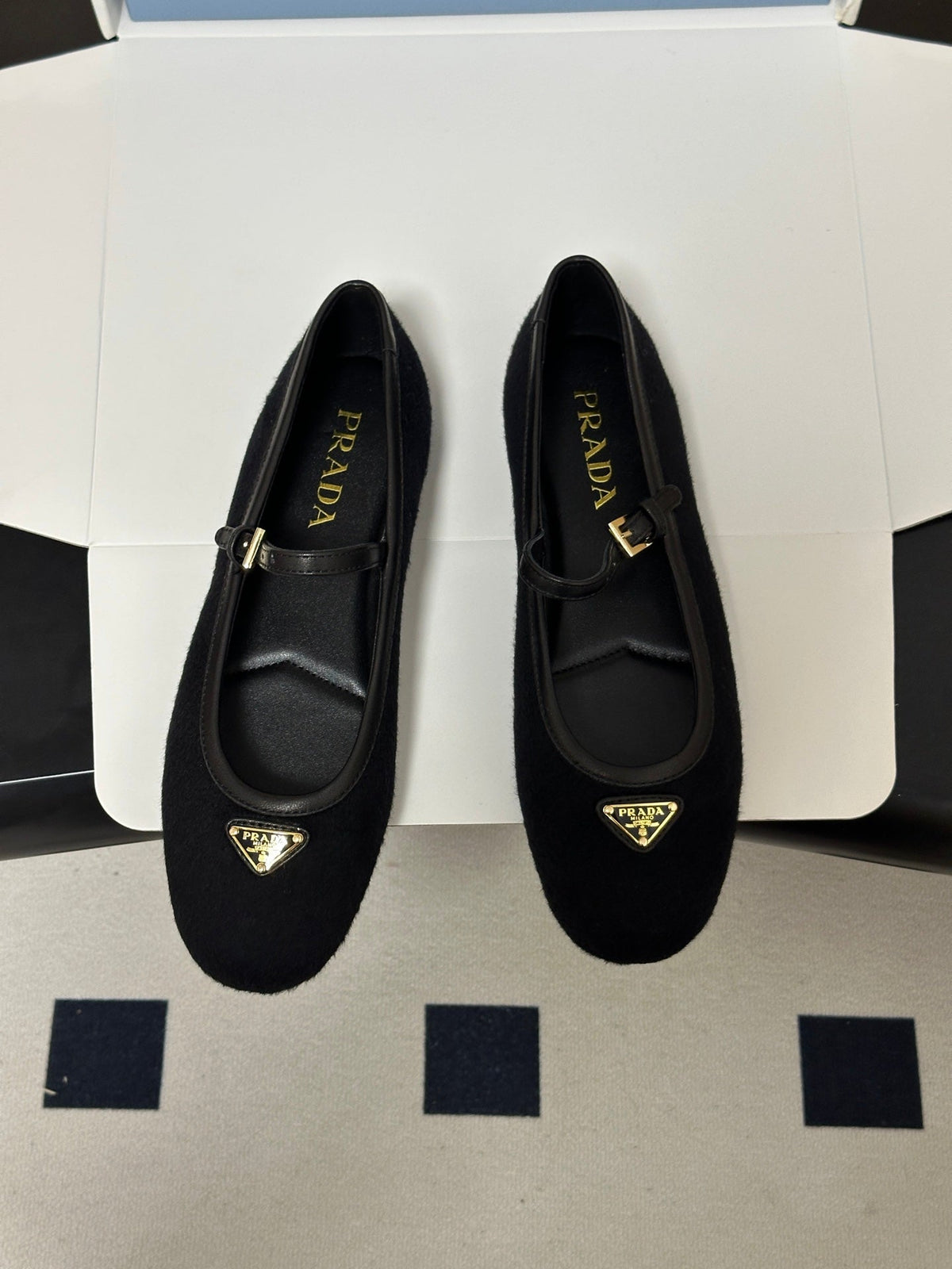 Prada 2026 Chevron Ballet Flats Fabric 151267