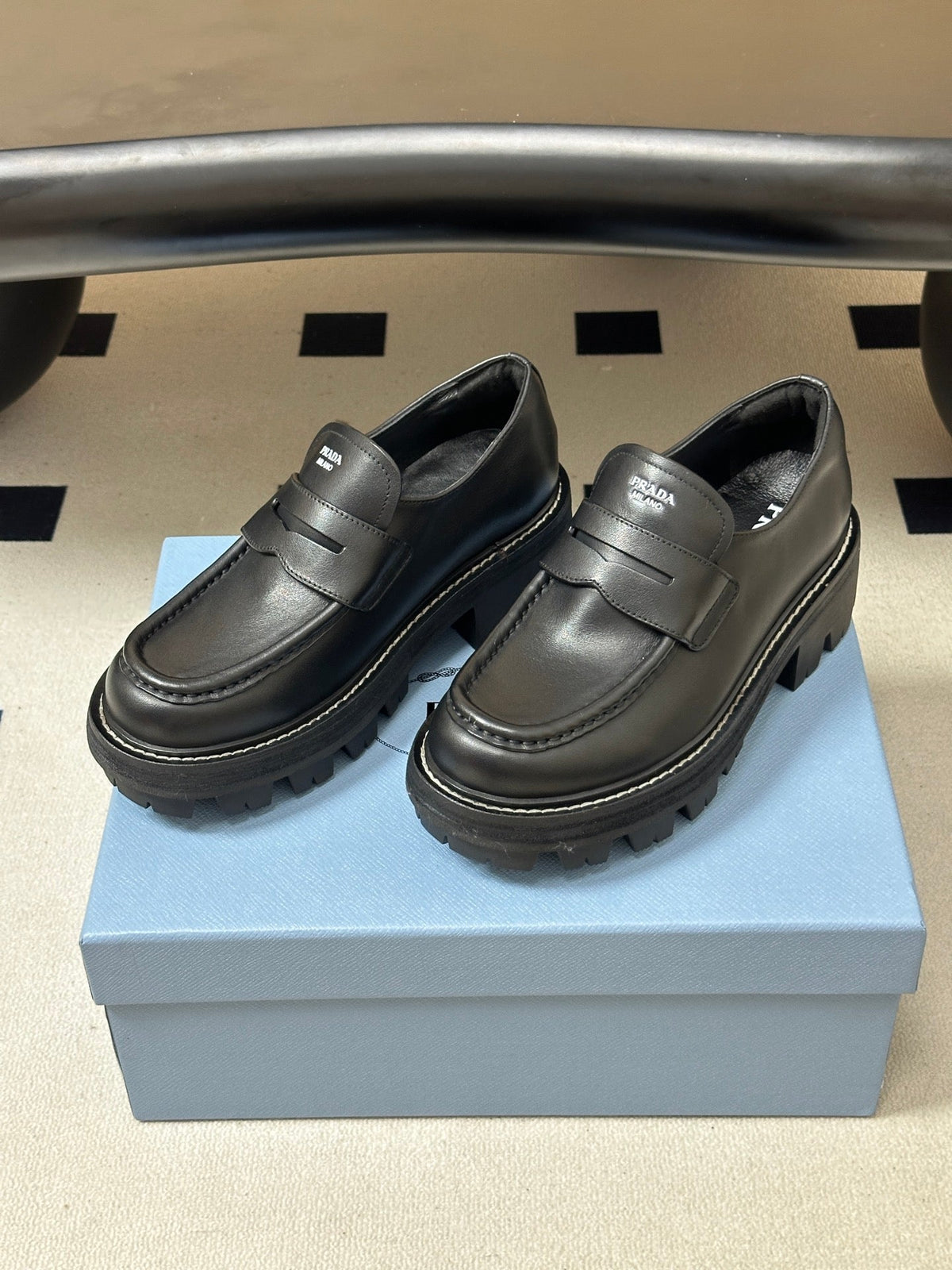 Prada 2026 Platform Loafers Cowhide 151269