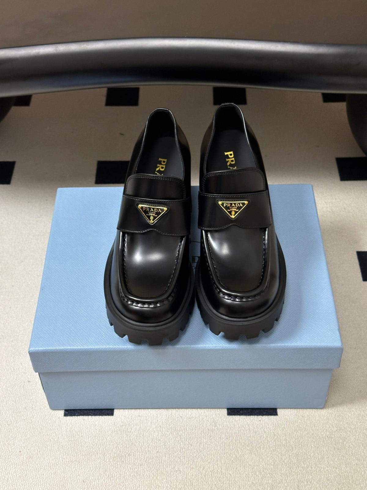 Prada 2026 Teak Loafers 85mm Cowhide 151271
