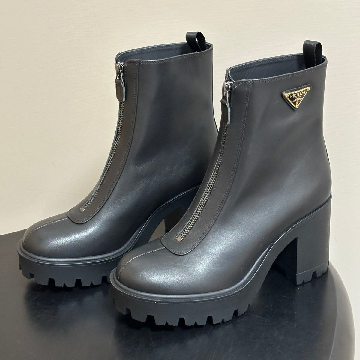 Prada 2026 Zipper Ankle Boots 85mm Suede Leather 151273