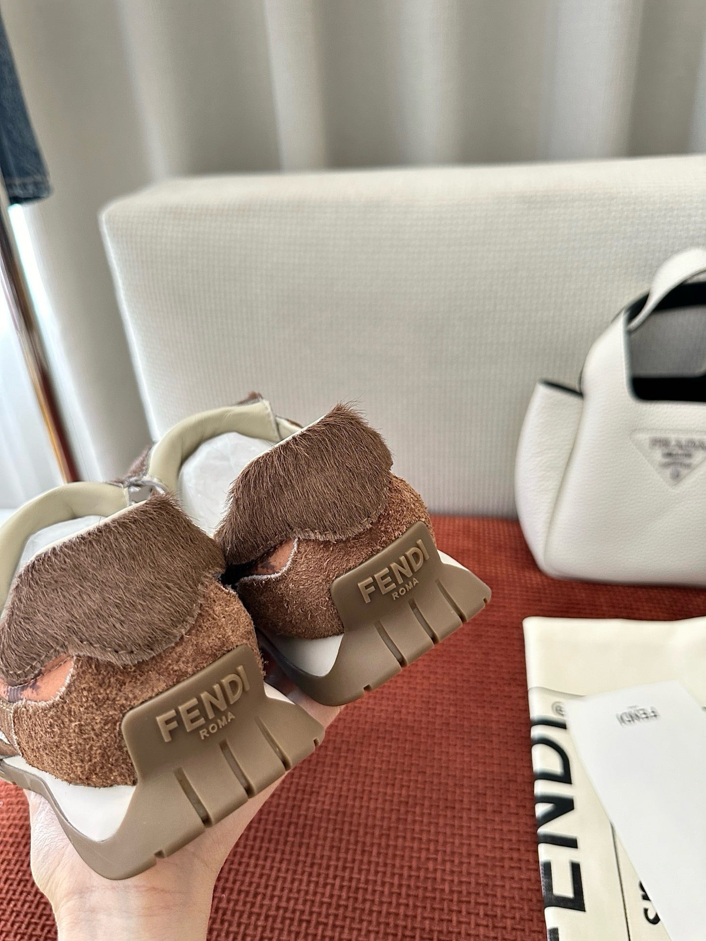 Fendi 2025 Wave Pulse Sneaker Brown Suede Cowhide 562137