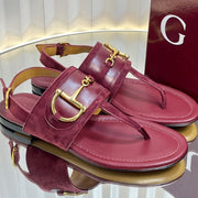 GC 25 Thong Sandal Red Suede Sheepskin 294657