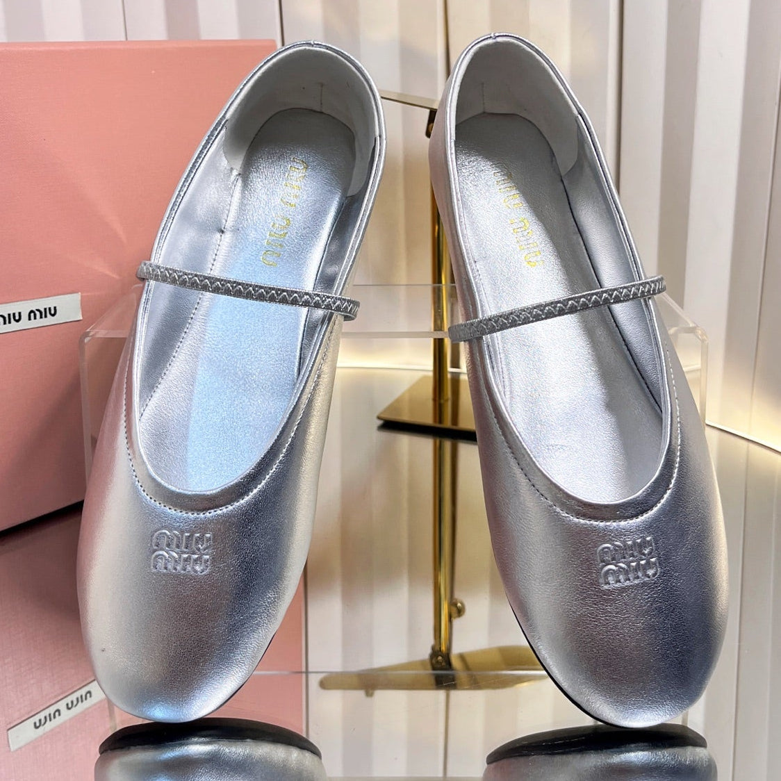 Miu Miu 2026 Strap Ballet Flats Leather 979169