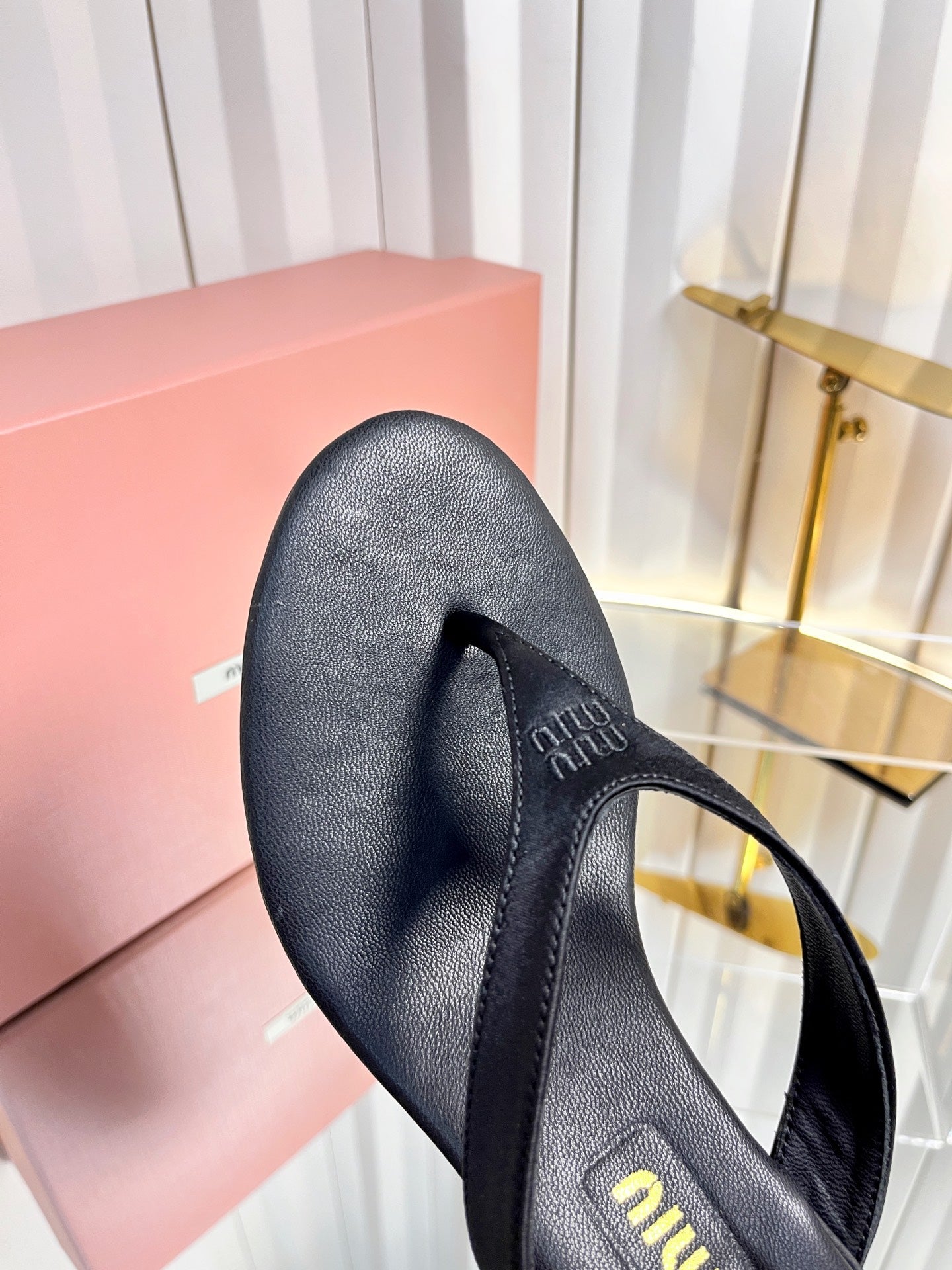 Miu Miu 2026 Kitten Heel Flip-Flops Sandals 45mm Silk 979177