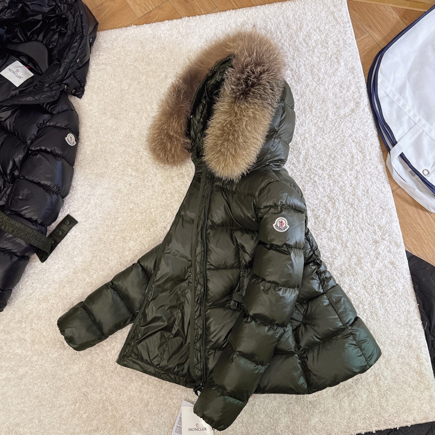 Moncler 25 Fur Collar Down Dark Green Jacket
