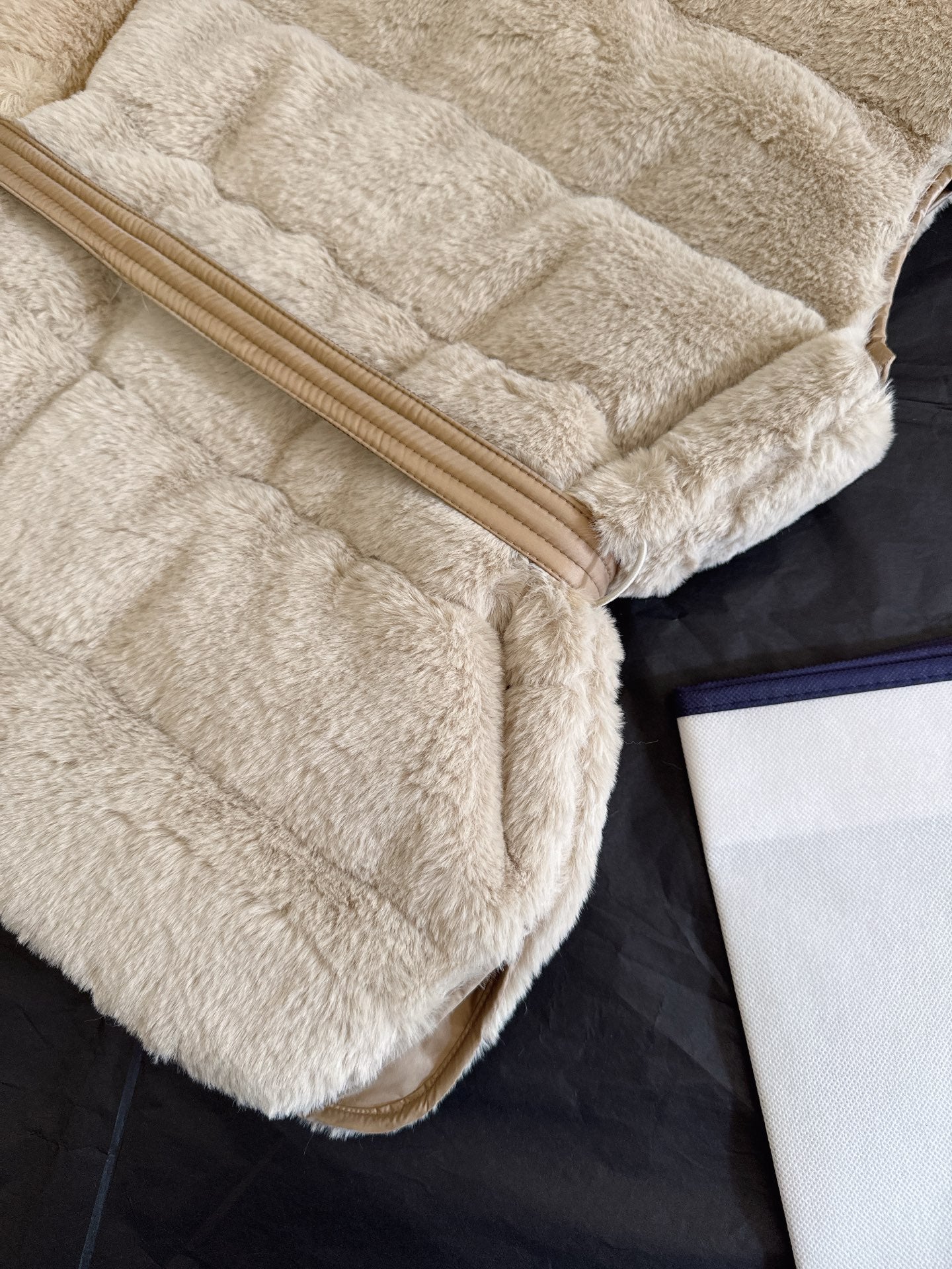 Moncler 2025 Joui Faux Vest Light Beige Fur And Teddy Down