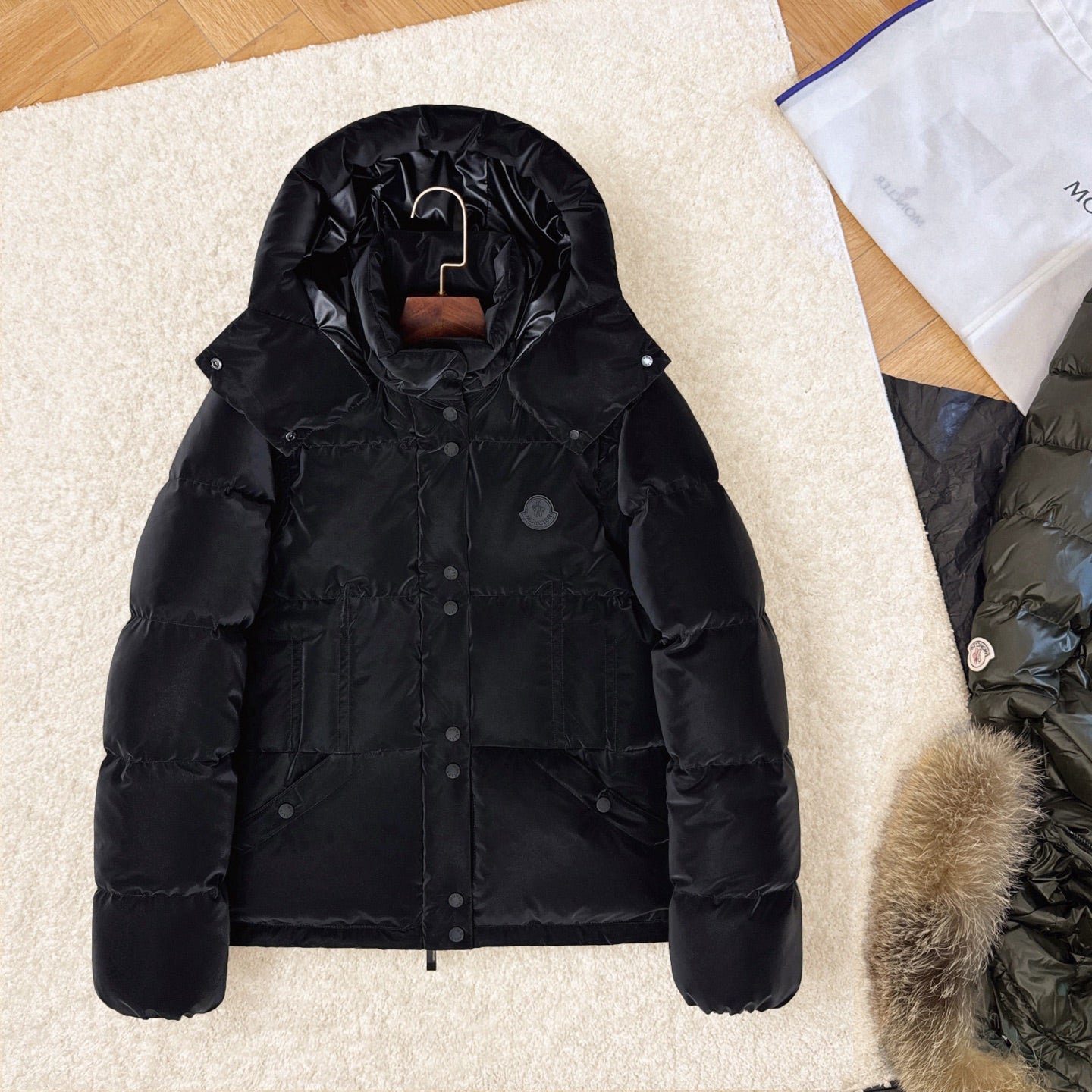 Moncler 2025 Allymes 2-in-1 Down Jacket Black Fabric Down