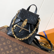 LV Coussin 20cm Backpack Black Gold Leather 252655