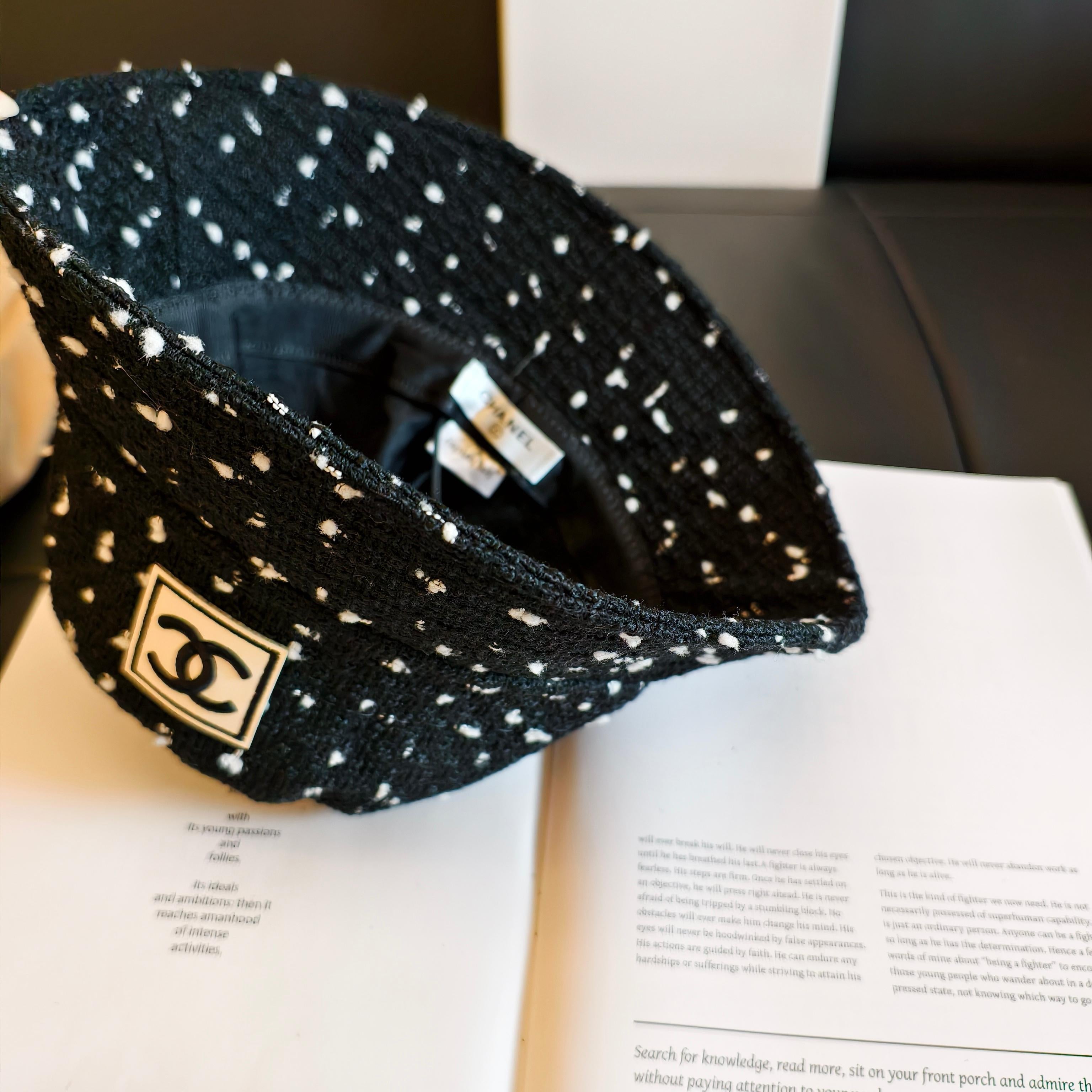 Chanel Polka Dot Knit Fisherman Hat 454075