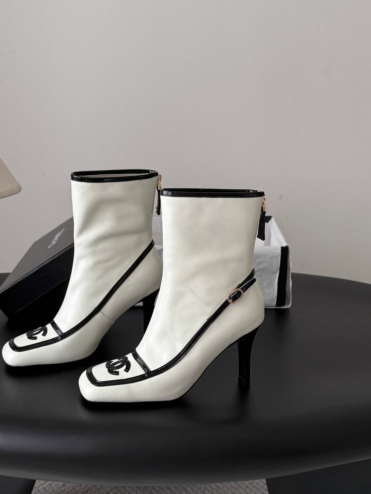 Chanel 2026 Square Toe Ankle Boots Leather 127908