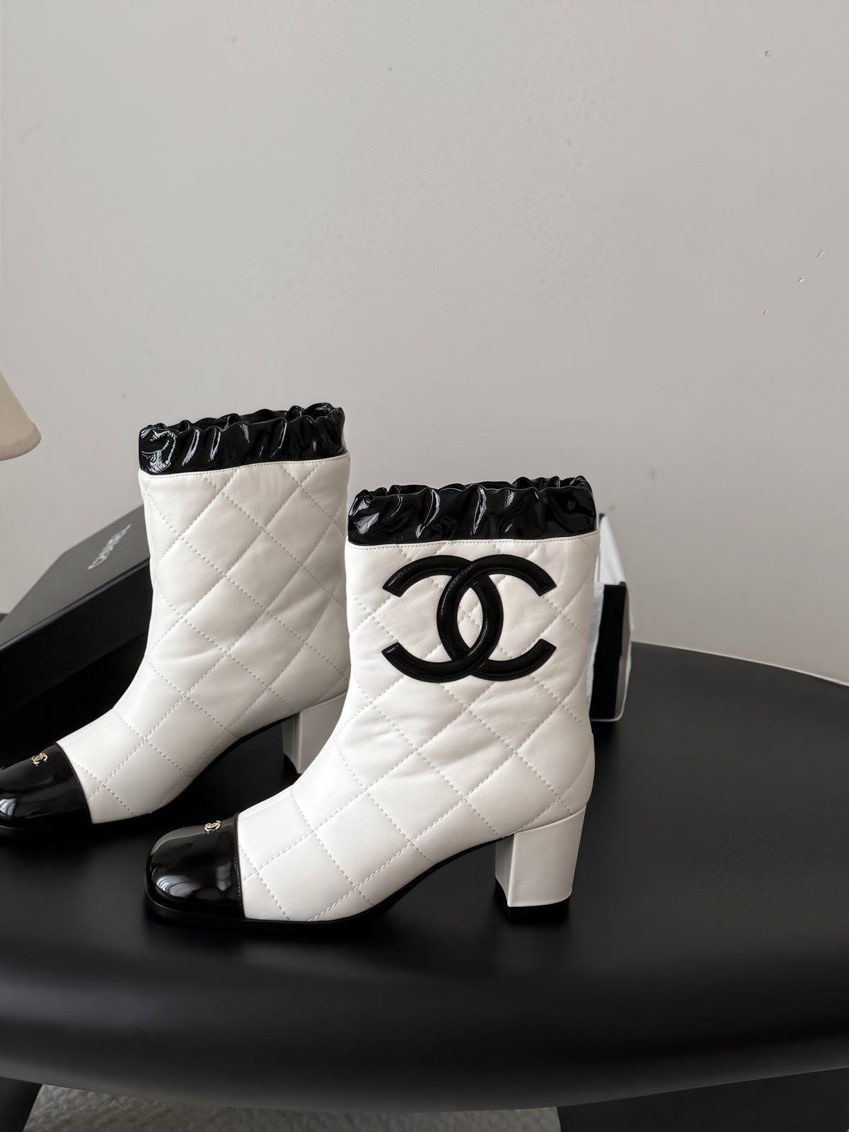 Chanel 2026 Quilted Ankle Boots 60mm Suede Leather 127989