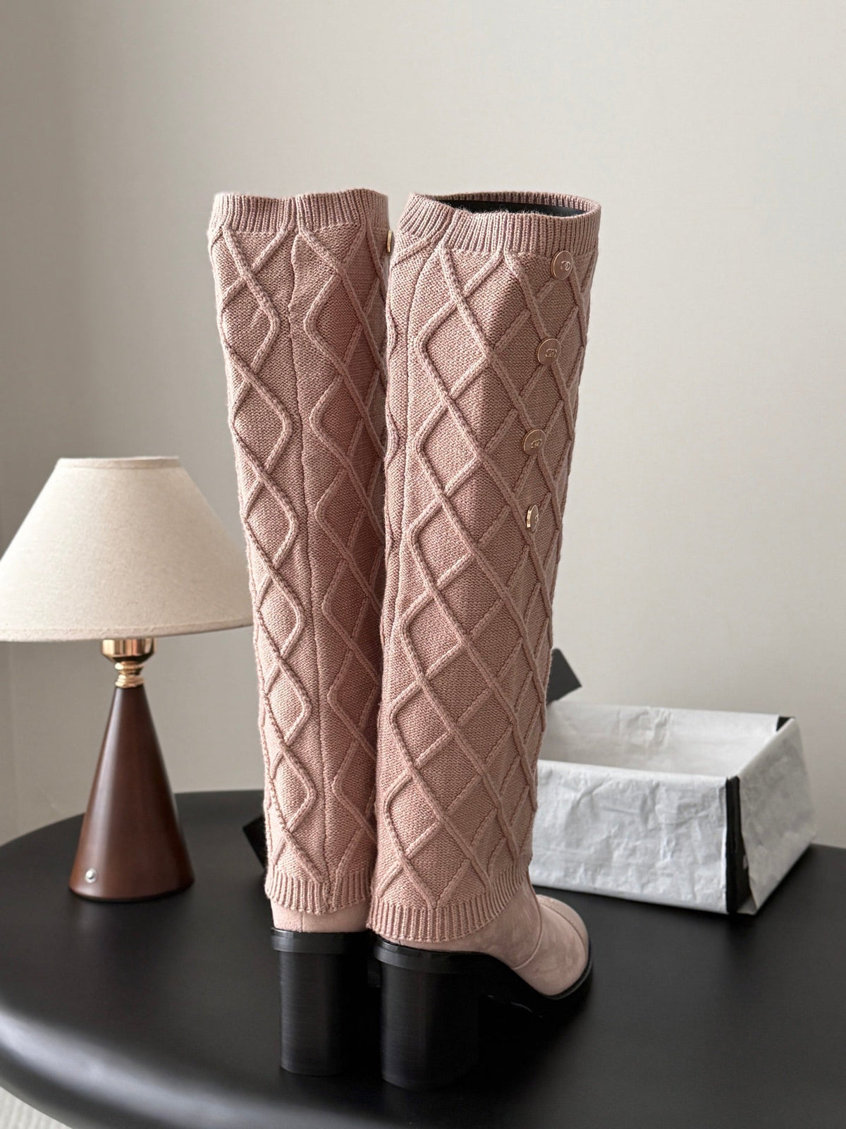 Chanel 2026 Quilted Boots 80mm Knitted Suede 127817
