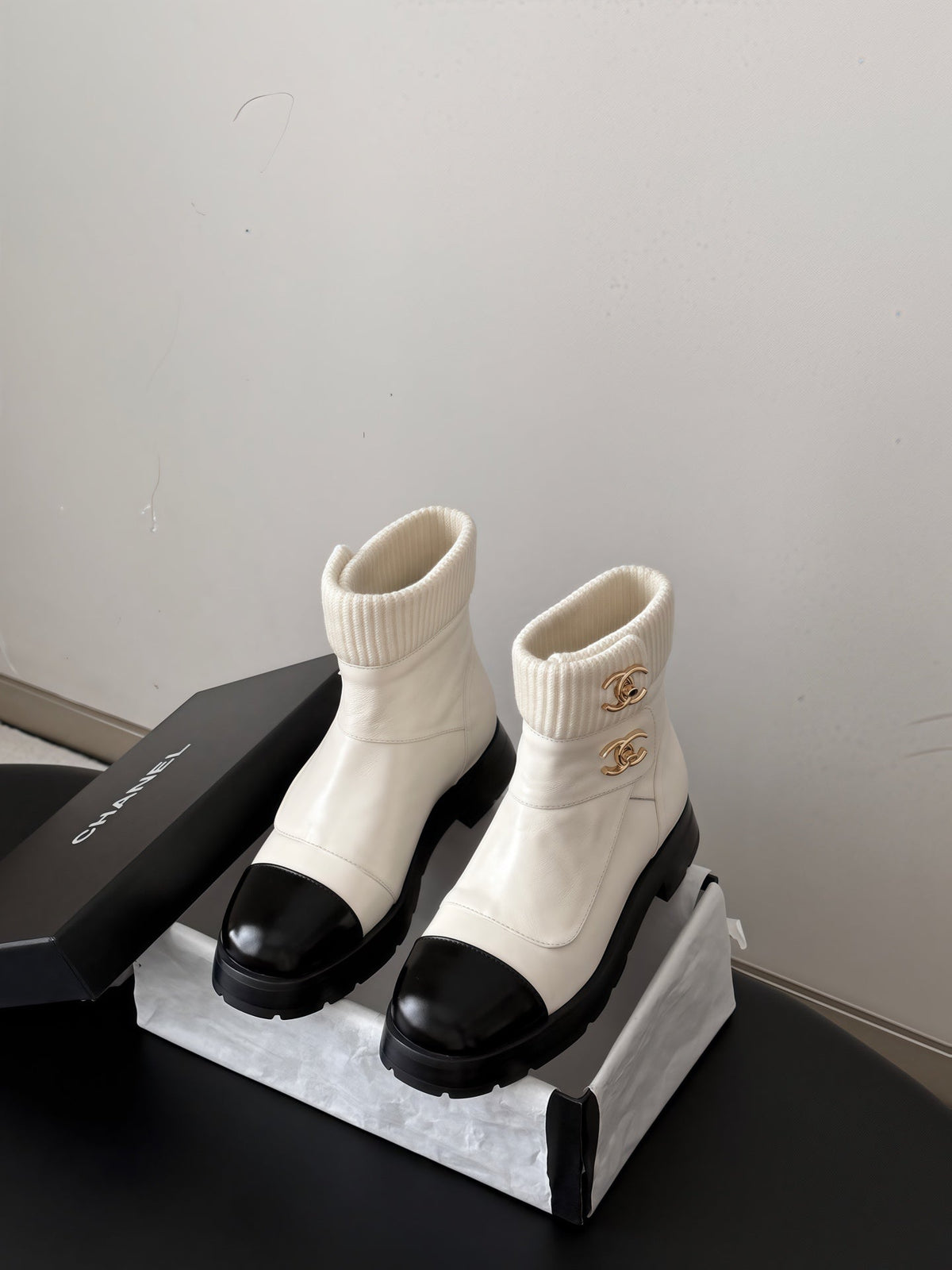 Chanel 2026 CC Logo Ankle Boots Suede Leather 127865
