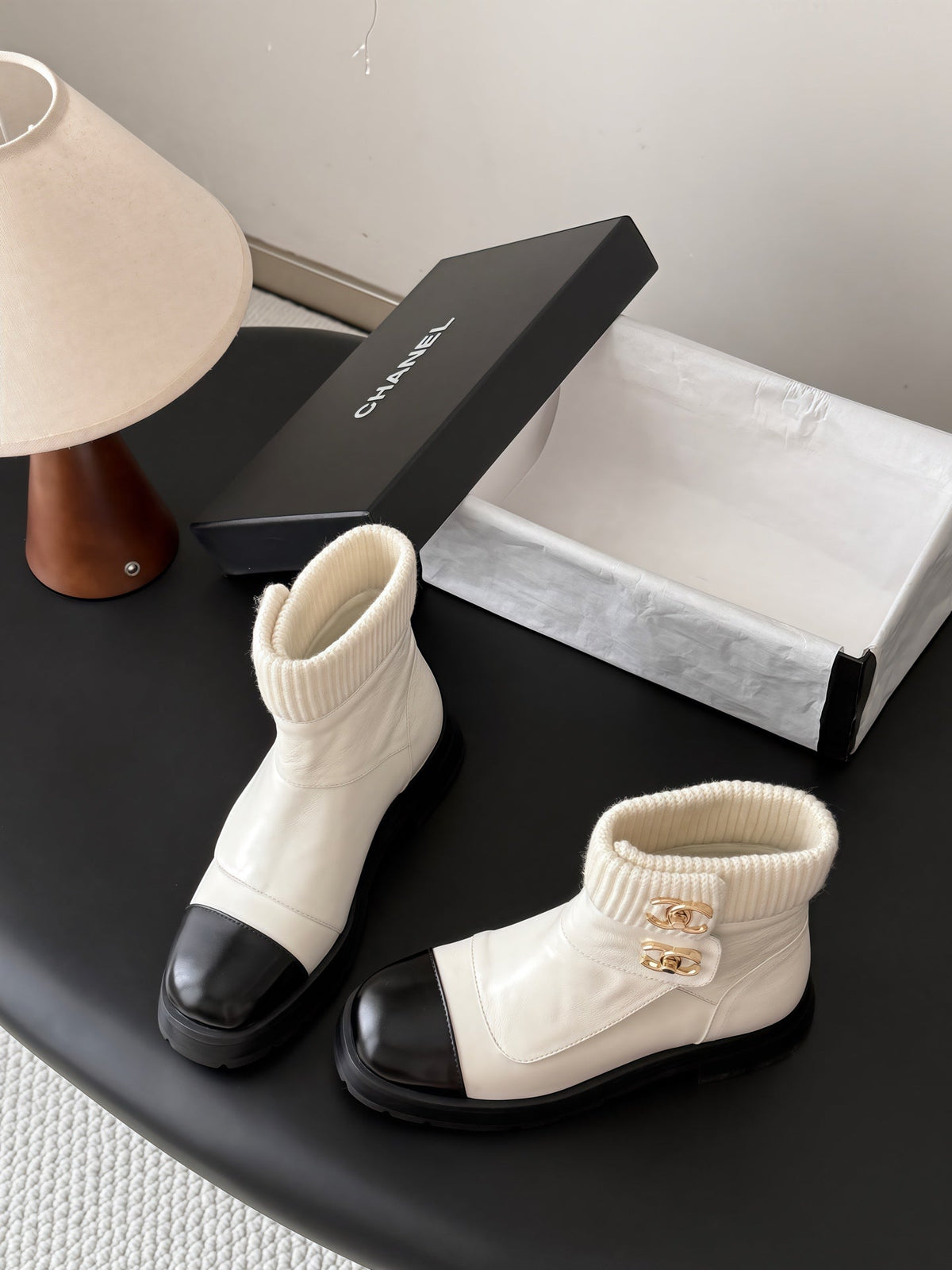 Chanel 2026 CC Logo Ankle Boots Suede Leather 127865