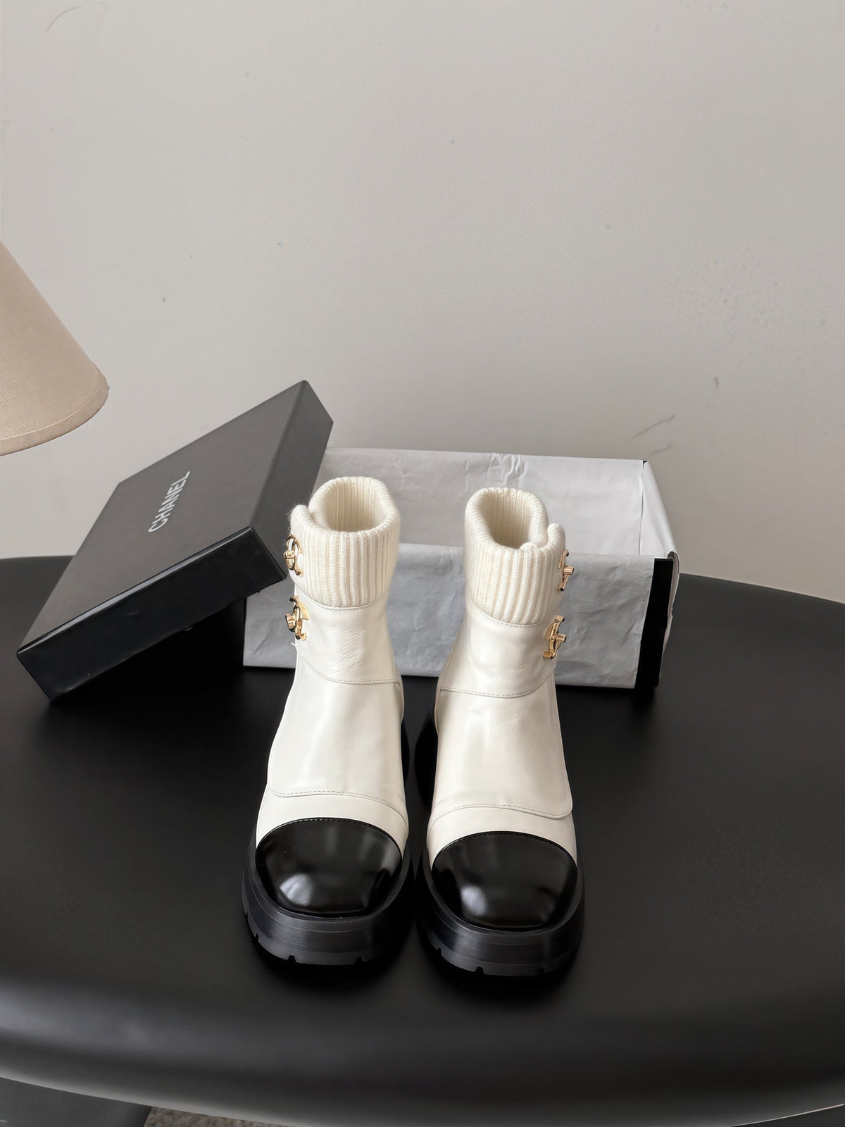 Chanel 2026 CC Logo Ankle Boots Suede Leather 127865