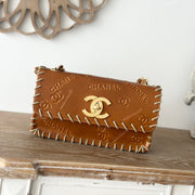 CC Classic Medium Flap Bag 25cm Brown Calfskin