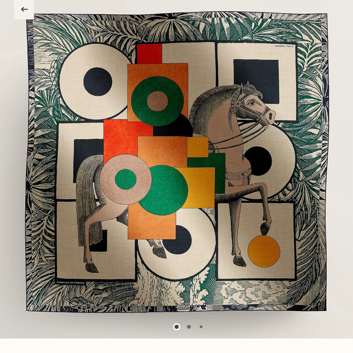 HM Elegant Knight 140 CM Green White Cashmere and Silk 293099