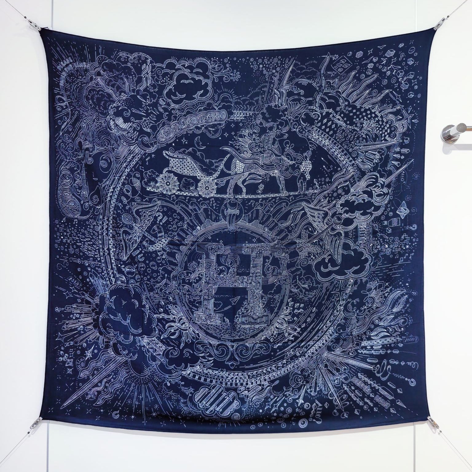 HM Connecting 140 CM Night Blue Colorful Cashmere and Silk 293095