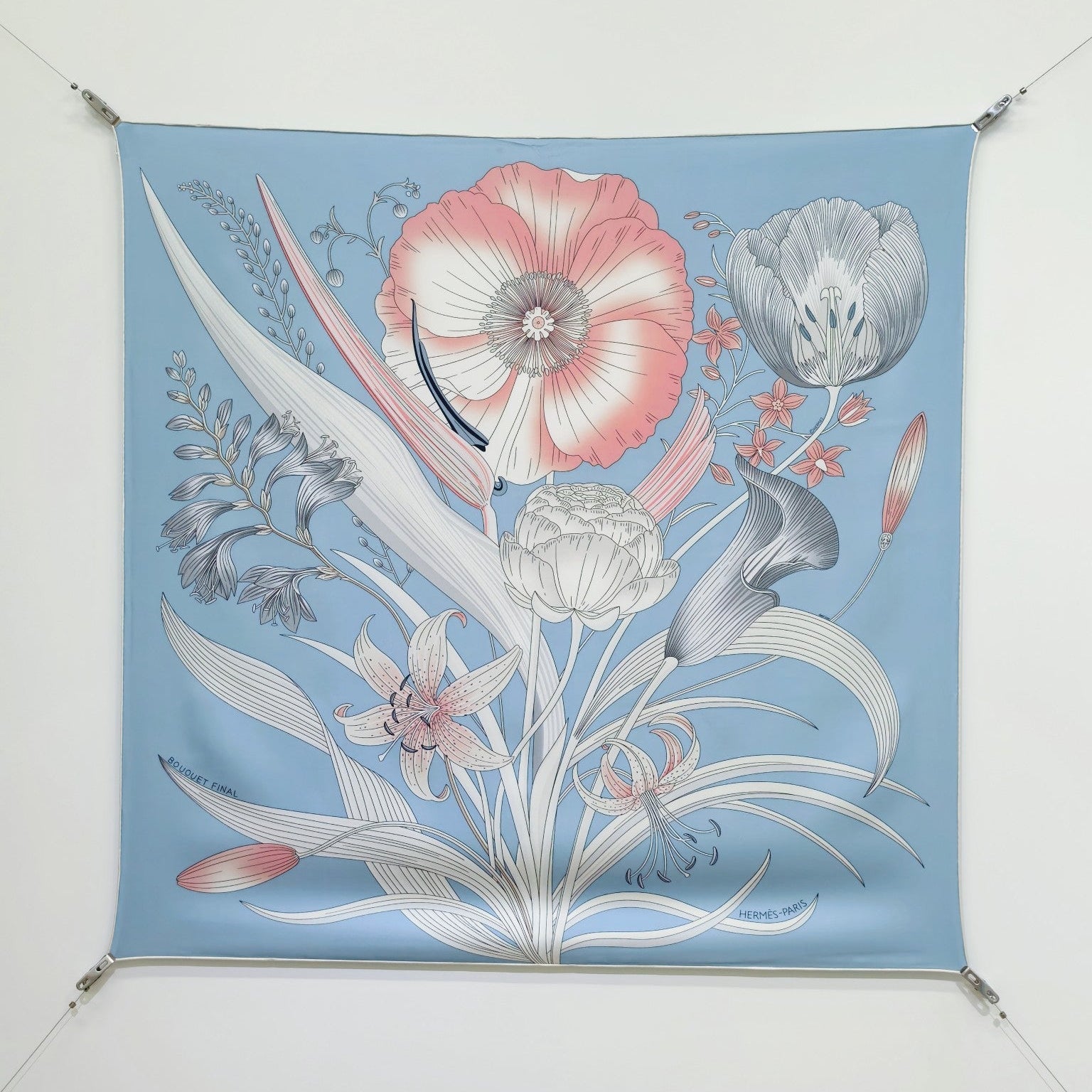 HM Eternal Bouquet 90 CM Light Blue Colorful Cashmere and Silk 293074