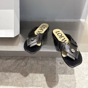 Loewe 25 Toy Panta Toe Thong Black Sheepskin