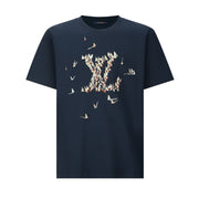 LV Large Embroidered Logo Navy Blue Cotton