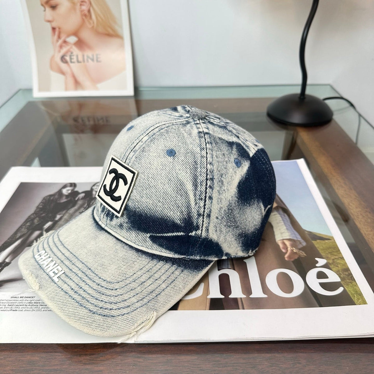 Chanel Denim Baseball Cap Hat 514879