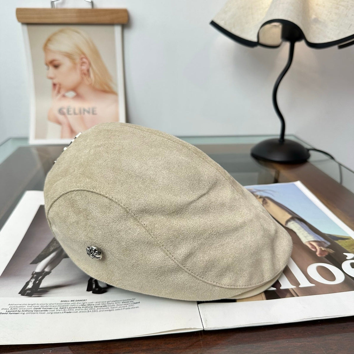 Chrome Hearts Suede Newsboy Hat 514962