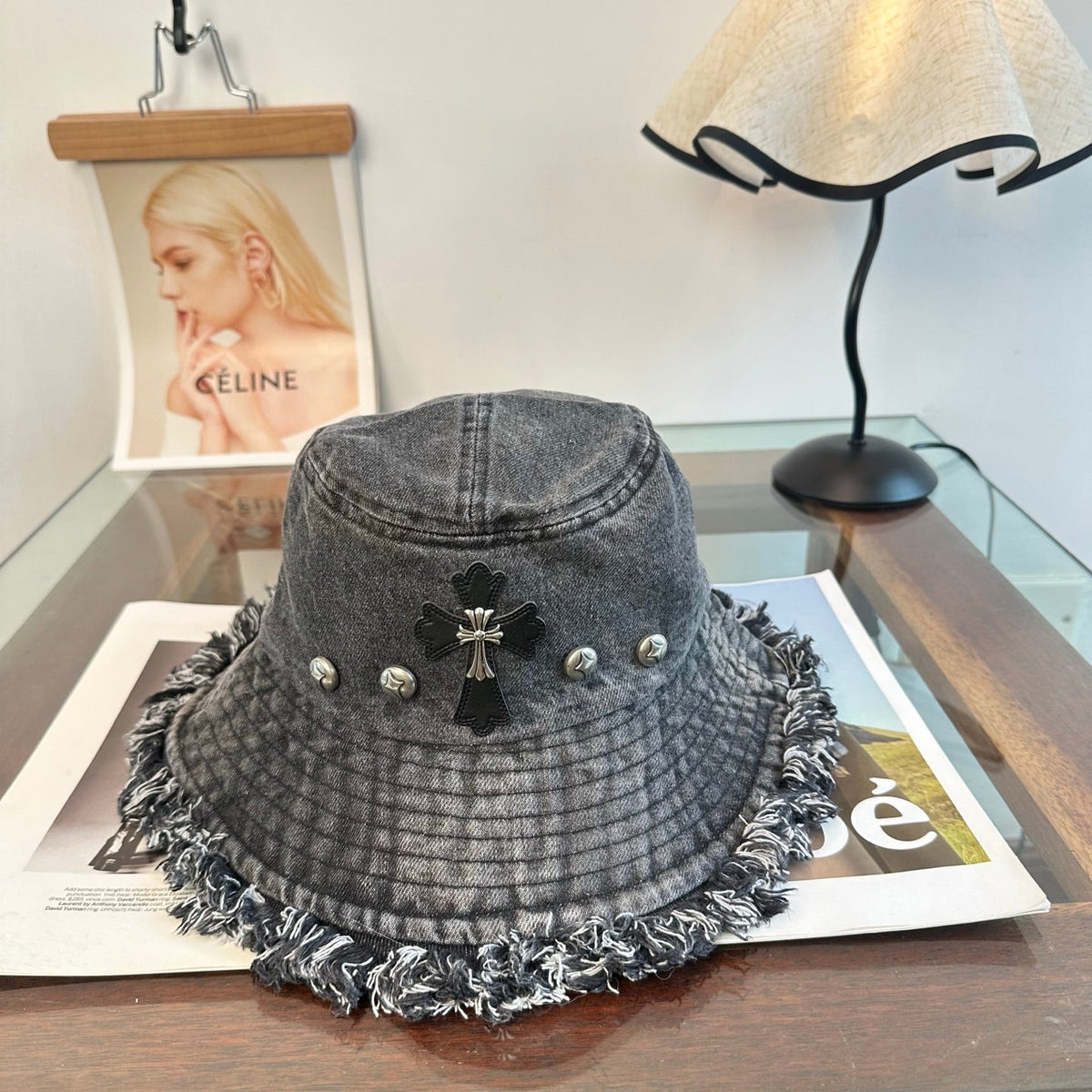 Chrome Hearts Denim Wash Bucket Hat 514945