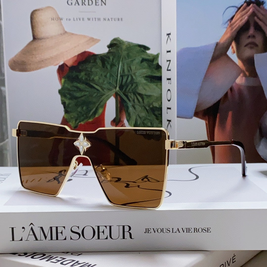 CYCLONE SUNGLASS 581374 IN GOLD METAL BRWON LENSES