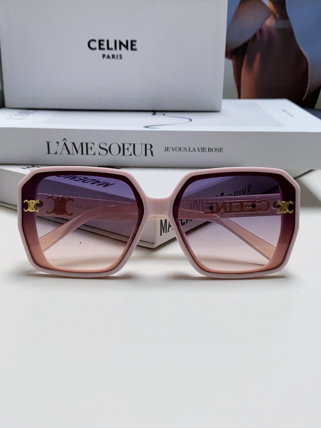 TRIOMPHE SUNGLASSES 548592 IN PINK ACETATE