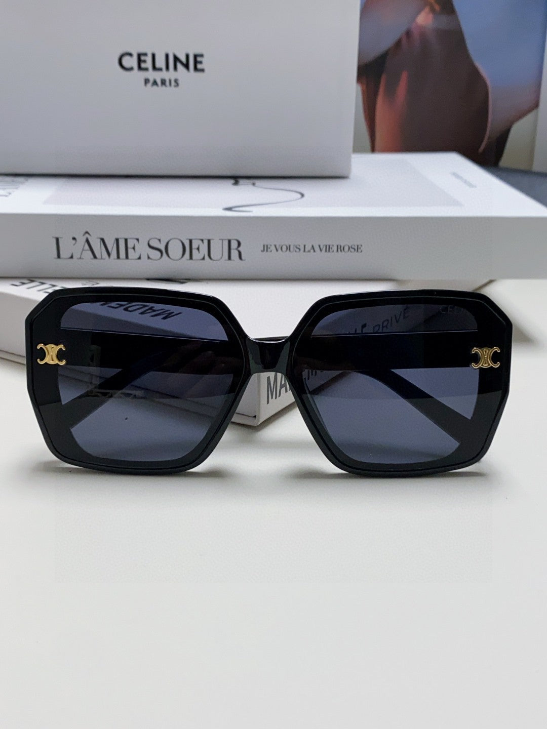 TRIOMPHE SUNGLASSES 548595 IN BLACK ACETATE