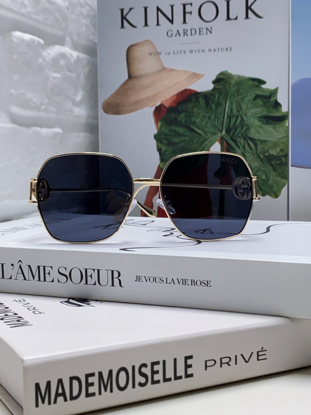 SQUARE FRAME SUNGLASSES 570217 IN METAL