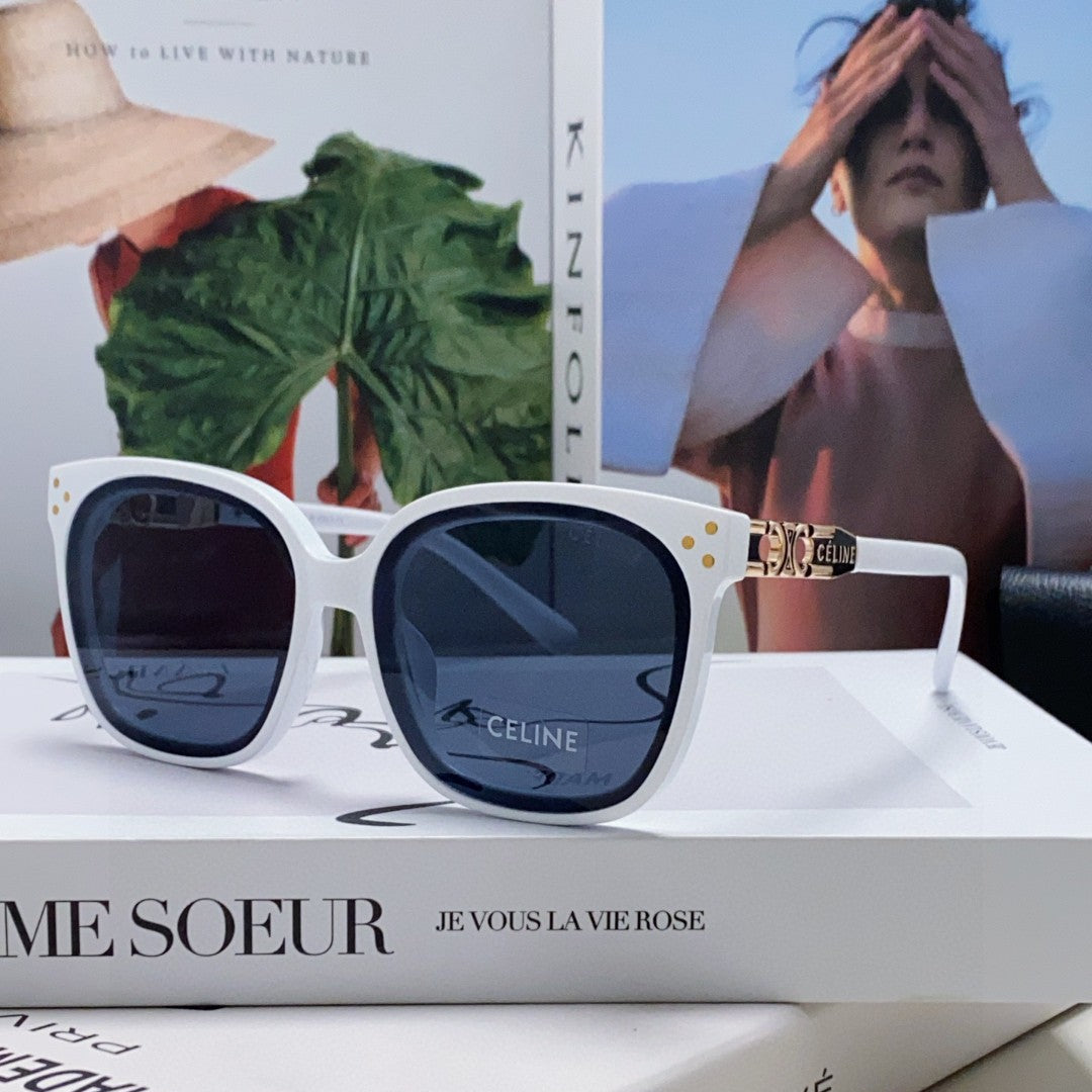 TRIOMPHE SUNGLASSES 573250 IN WHITE ACETATE METAL LOGO