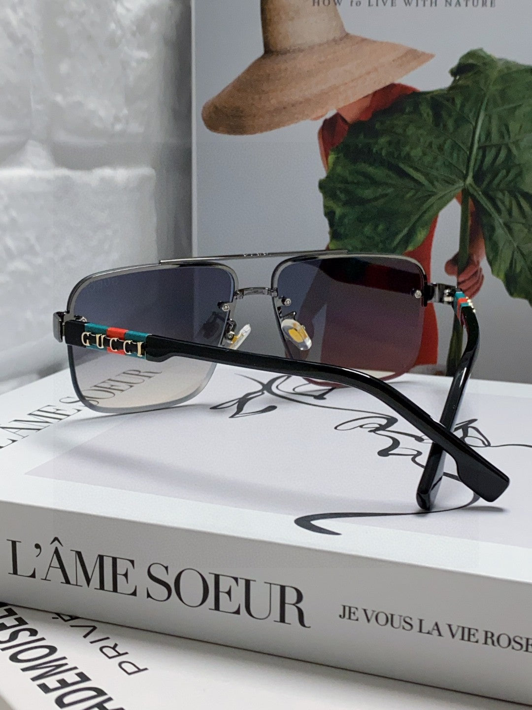 RECTANGULAR FRAME SUNGLASSES 576873 IN METAL